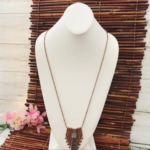 Lucky You Cooper Tone Necklace & Earrings NWT